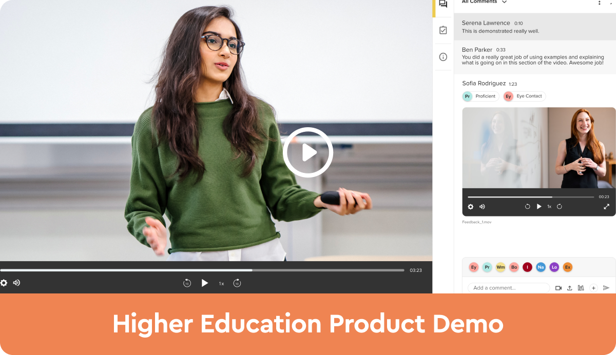 Watch a GoReact Demo for Higher Education