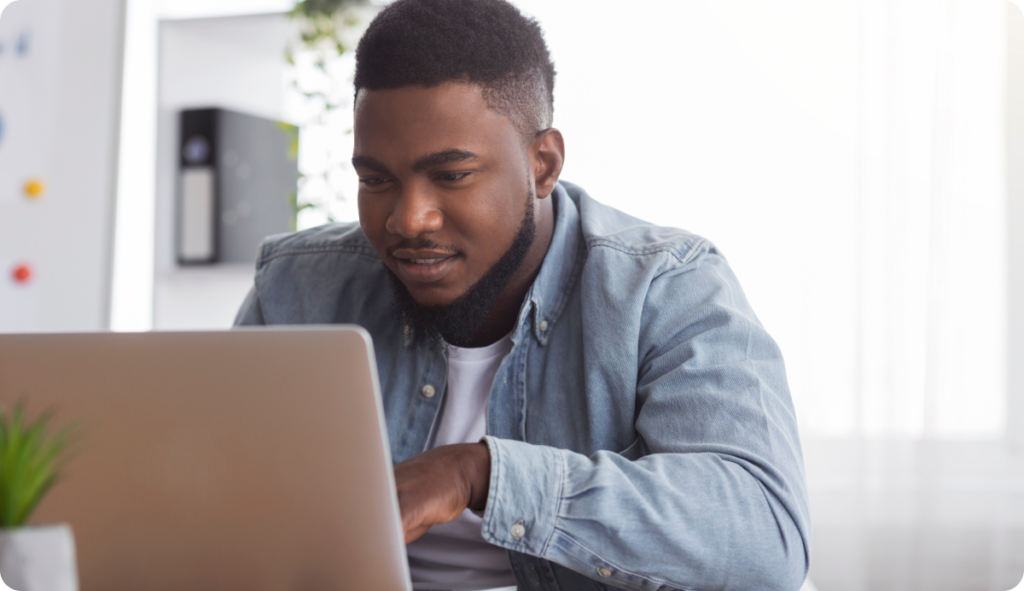 Man using formative assessment tool