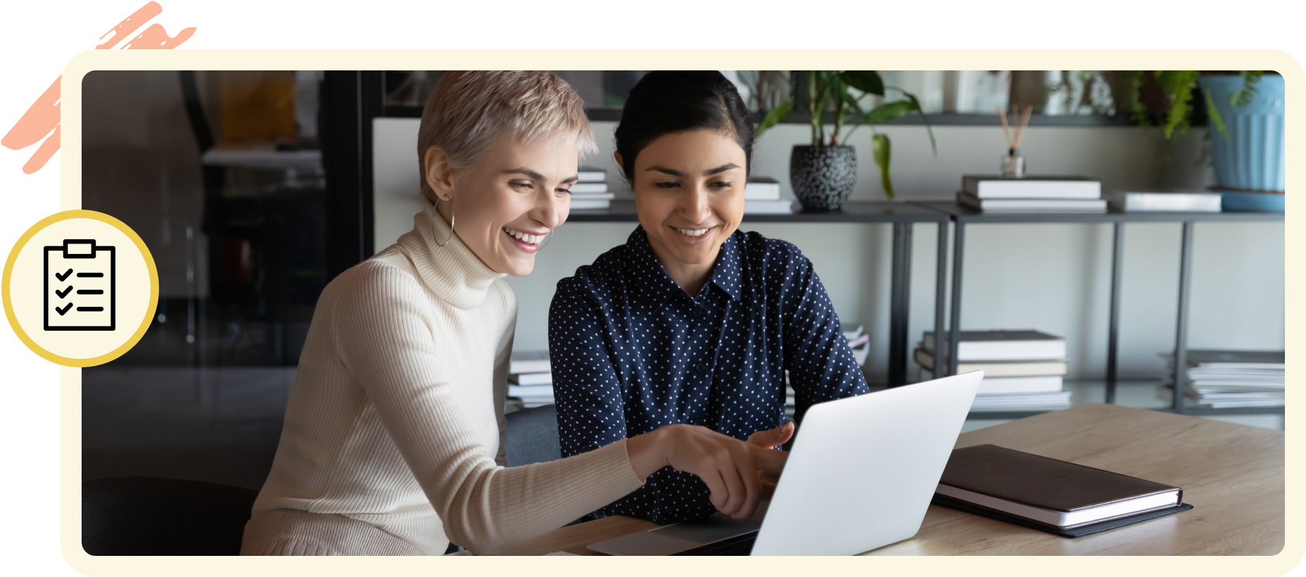 Teacher working with adult student